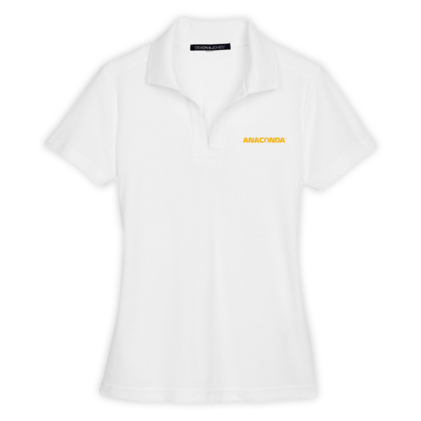 Anaconda | CrownLux Performance® Ladies' Plaited Polo in White