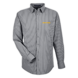 Anaconda | CrownLux Performance® Men's Tonal Mini Check Woven Shirt in Carbon