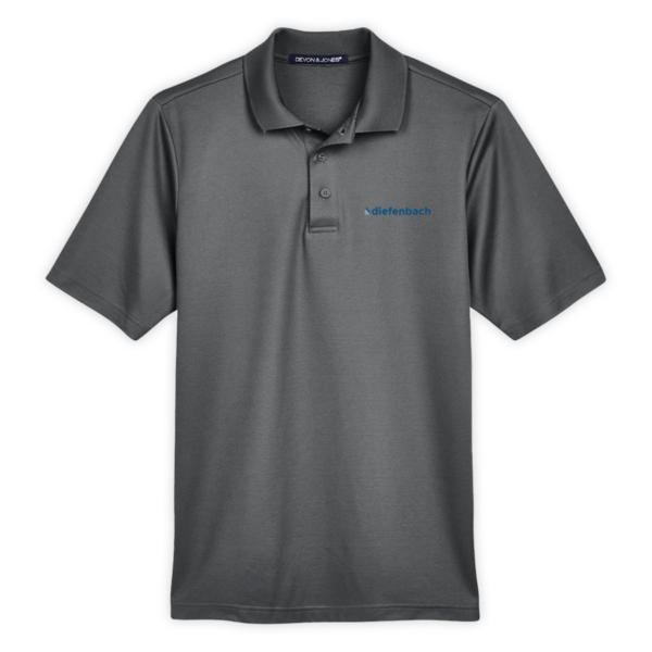 Diefenbach | CrownLux Performance® Men's Plaited Polo in Graphite