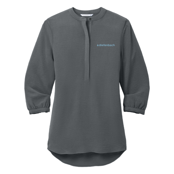 Diefenbach | Ladies 3/4-Sleeve Textured Crepe Tunic in Graphite