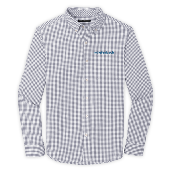 Diefenbach | Broadcloth Gingham Easy Care Shirt in Gusty Grey