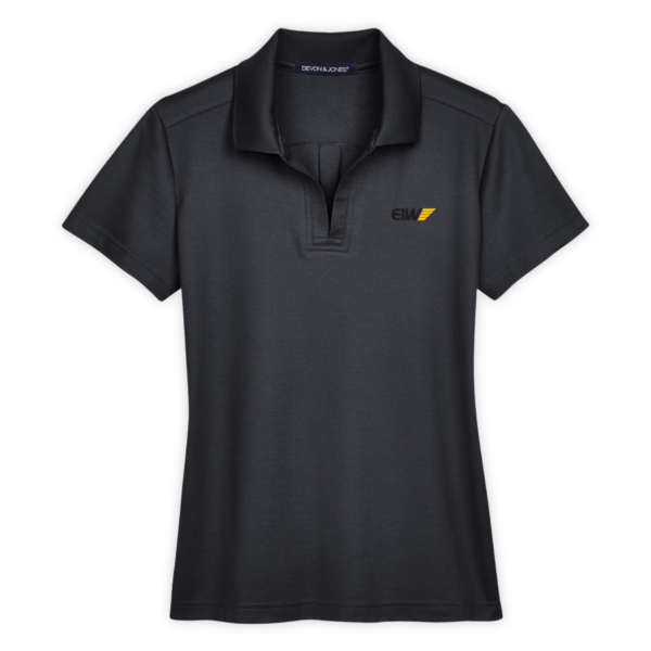 EIW | CrownLux Performance® Ladies' Plaited Polo in Black