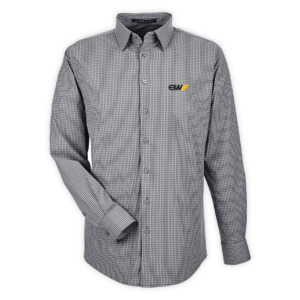 EIW | CrownLux Performance® Men's Tonal Mini Check Woven Shirt in Carbon