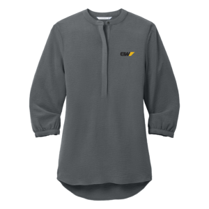 EIW | Ladies 3/4-Sleeve Textured Crepe Tunic in Graphite
