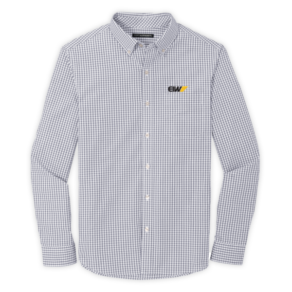 EIW | Broadcloth Gingham Easy Care Shirt in Gusty Grey