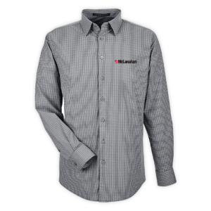 McLanahan | CrownLux Performance® Men's Tonal Mini Check Woven Shirt in Carbon