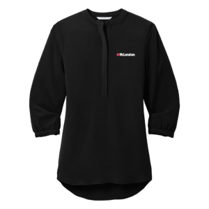 McLanahan | Ladies 3/4-Sleeve Textured Crepe Tunic in Deep Black