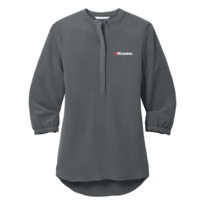 McLanahan | Ladies 3/4-Sleeve Textured Crepe Tunic in Graphite