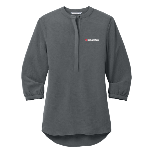 McLanahan | Ladies 3/4-Sleeve Textured Crepe Tunic in Graphite