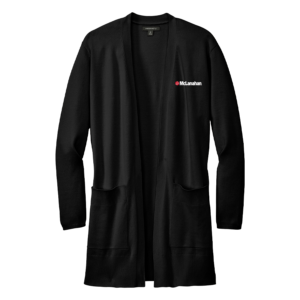 McLanahan | Women’s Open-Front Cardigan Sweater in Deep Black