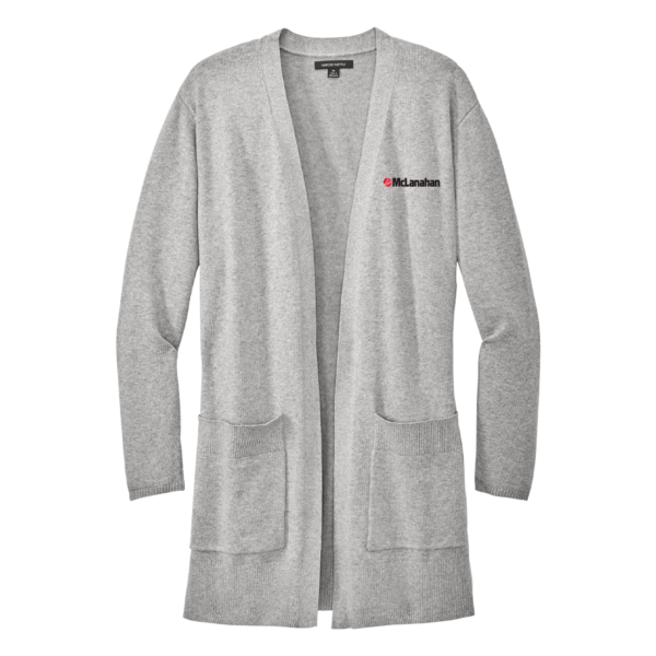 McLanahan | Women’s Open-Front Cardigan Sweater in Gusty Grey Heather