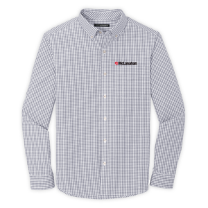 McLanahan | Broadcloth Gingham Easy Care Shirt in Gusty Grey