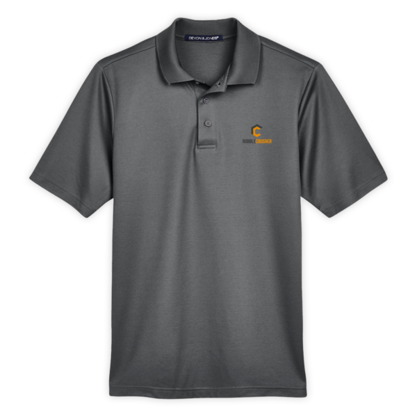 RubbleCrusher | CrownLux Performance® Men's Plaited Polo in Graphite
