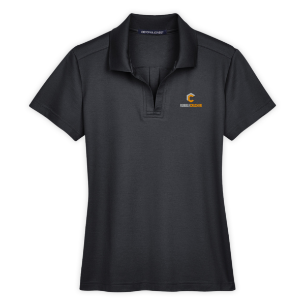 RubbleCrusher | CrownLux Performance® Ladies' Plaited Polo in Black