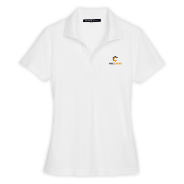 RubbleCrusher | CrownLux Performance® Ladies' Plaited Polo in White