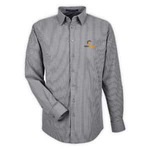 RubbleCrusher | CrownLux Performance® Men's Tonal Mini Check Woven Shirt in Carbon